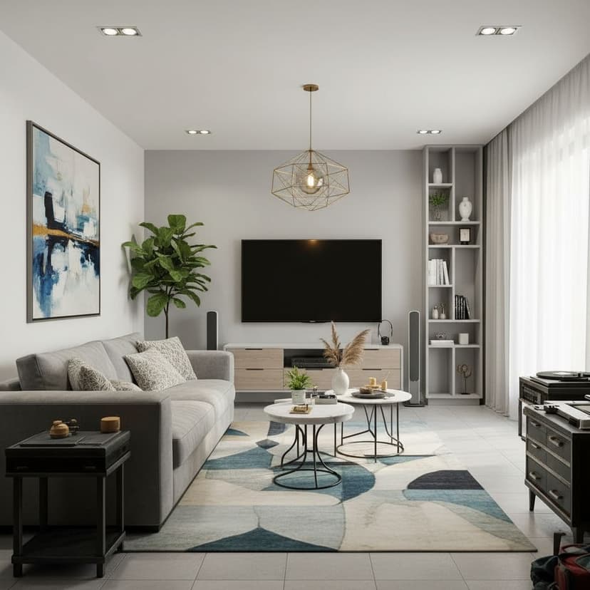 After: 1980s Living Room Gets Modern Generation