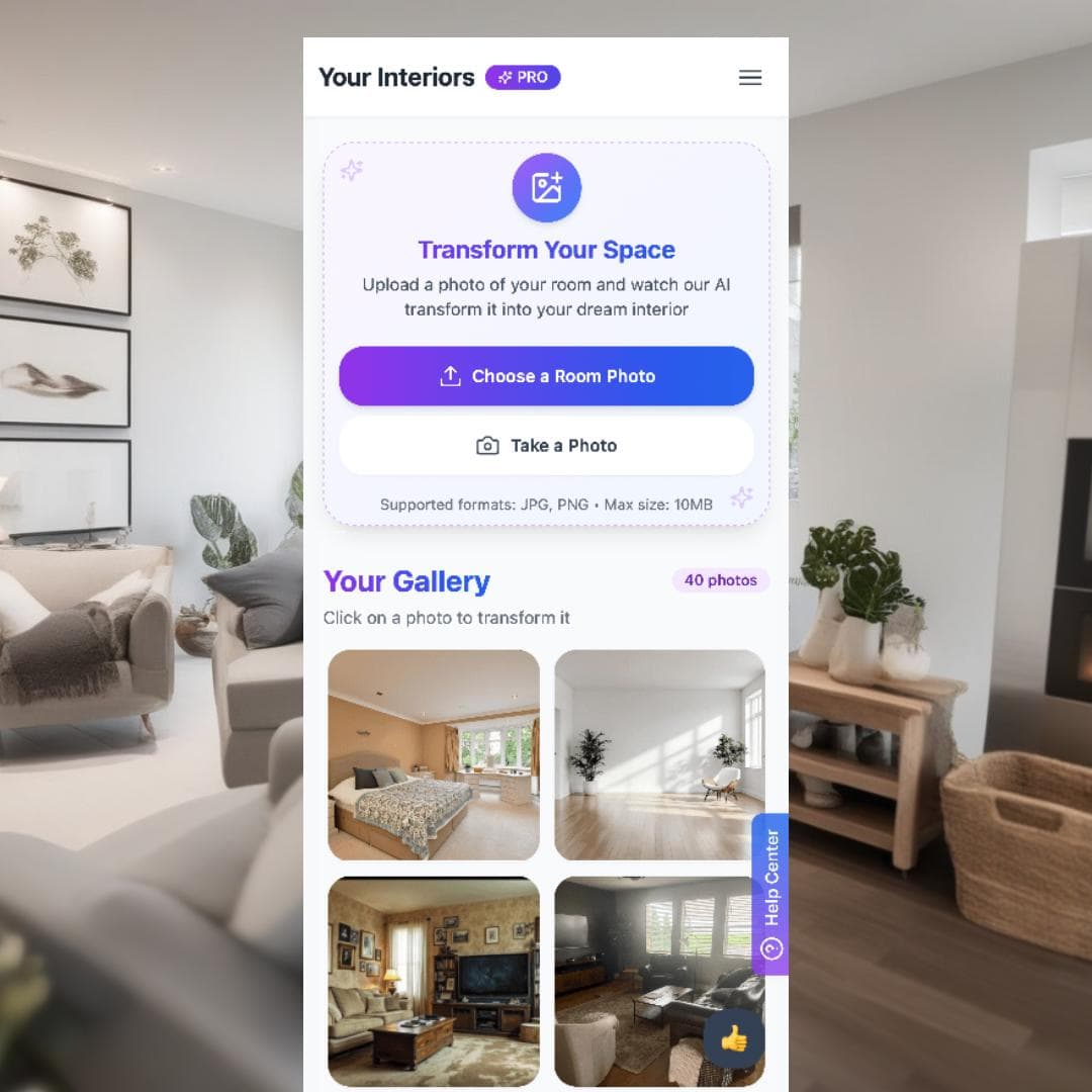 Uploading room photos for AI house generator analysis