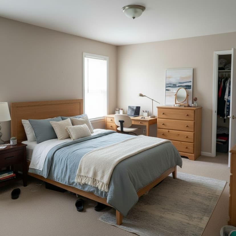 After: Master Bedroom AI Room Design into Serene Retreat