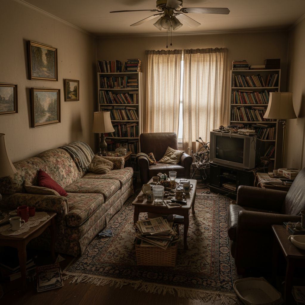 Before transformation - Sarah's $50 Living Room Miracle ๐ซ