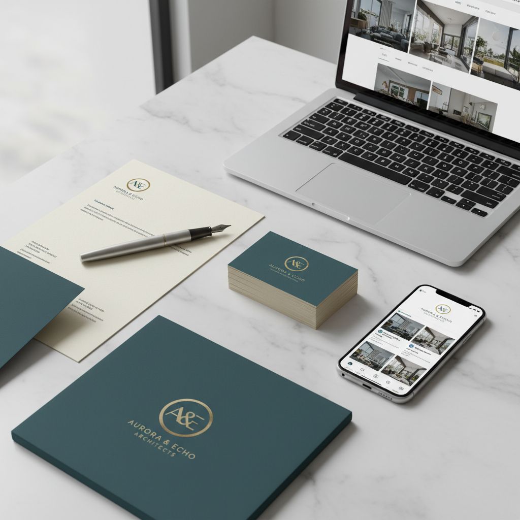 Complete brand identity elements for interior designers beyond just logo