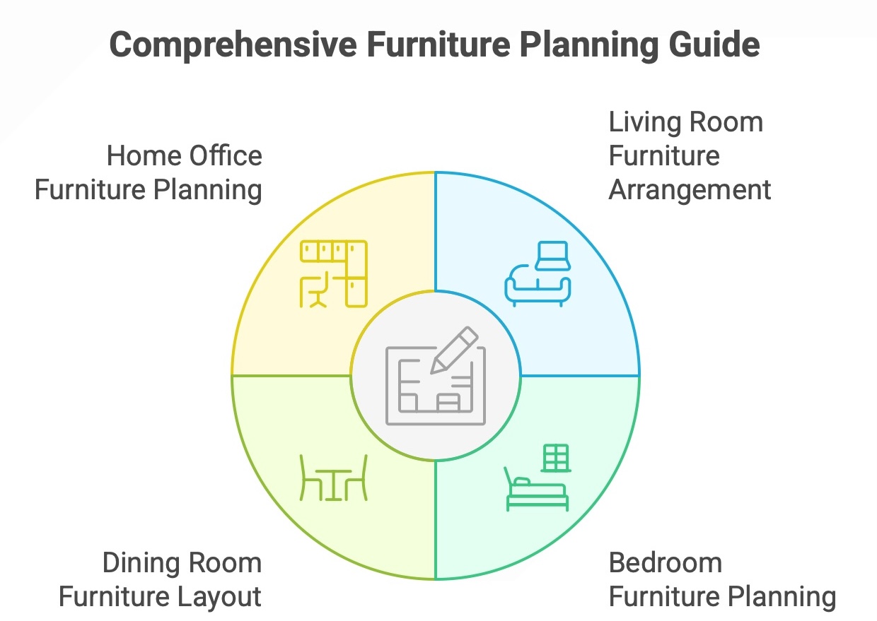 Furniture planning strategies for different room types