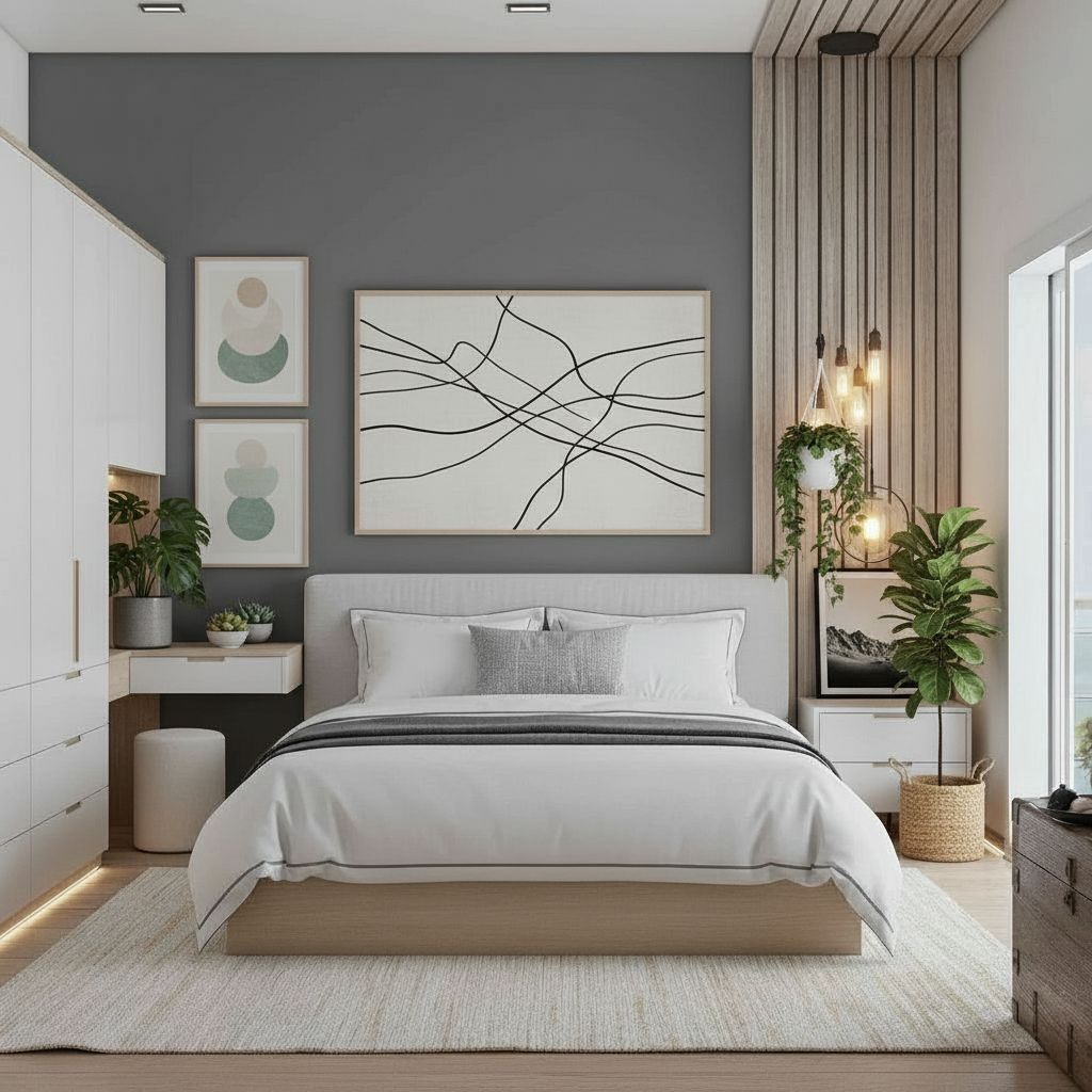 Before and after contemporary interior design transformation with Decoratly