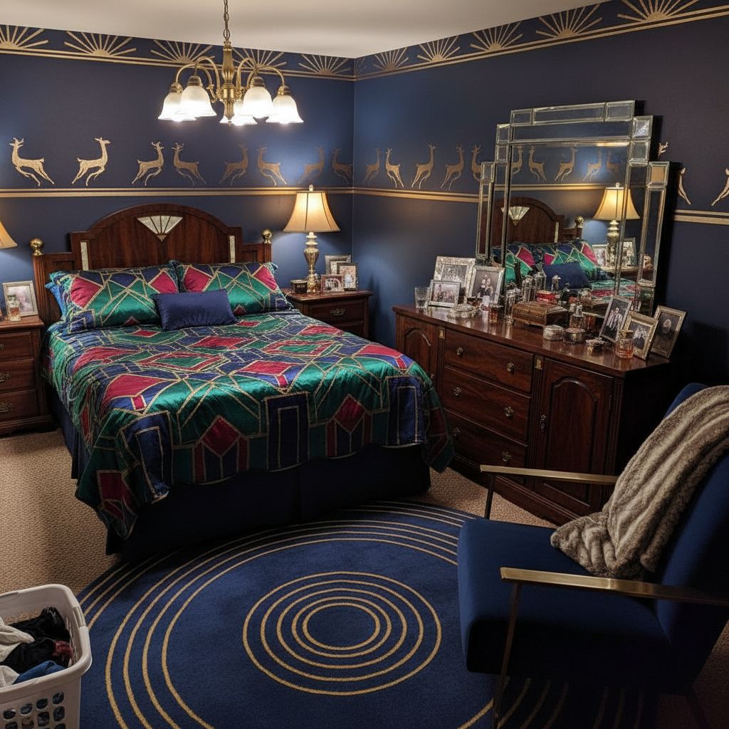 Guest bedroom after Art Deco interior design transformation