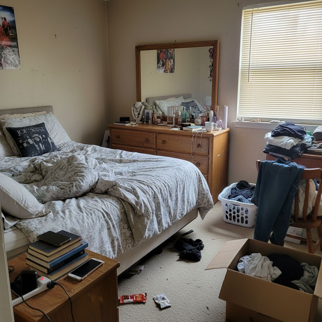 Master bedroom before Art Deco interior design transformation