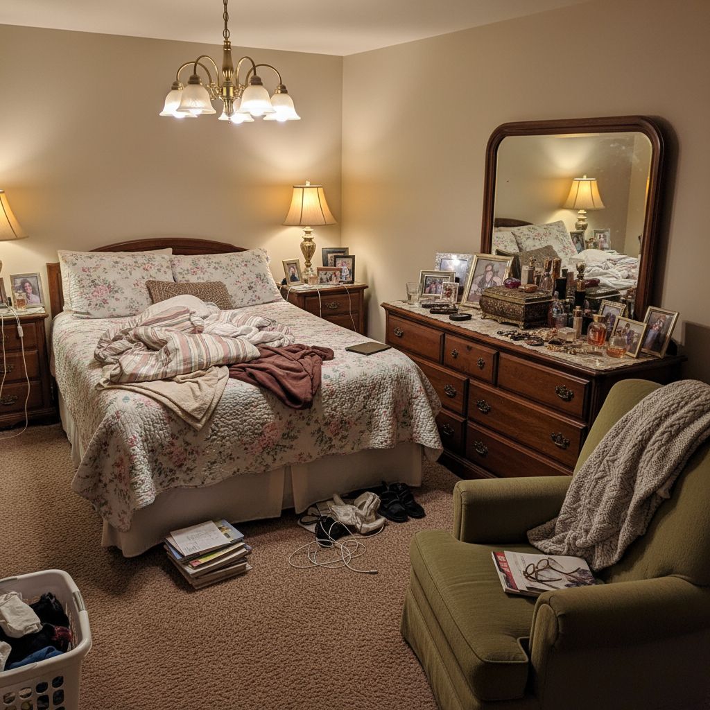 Guest bedroom before Art Deco interior design