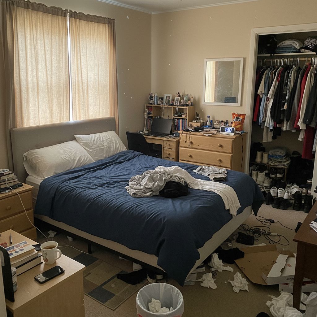 Modern bedroom before Art Deco interior design