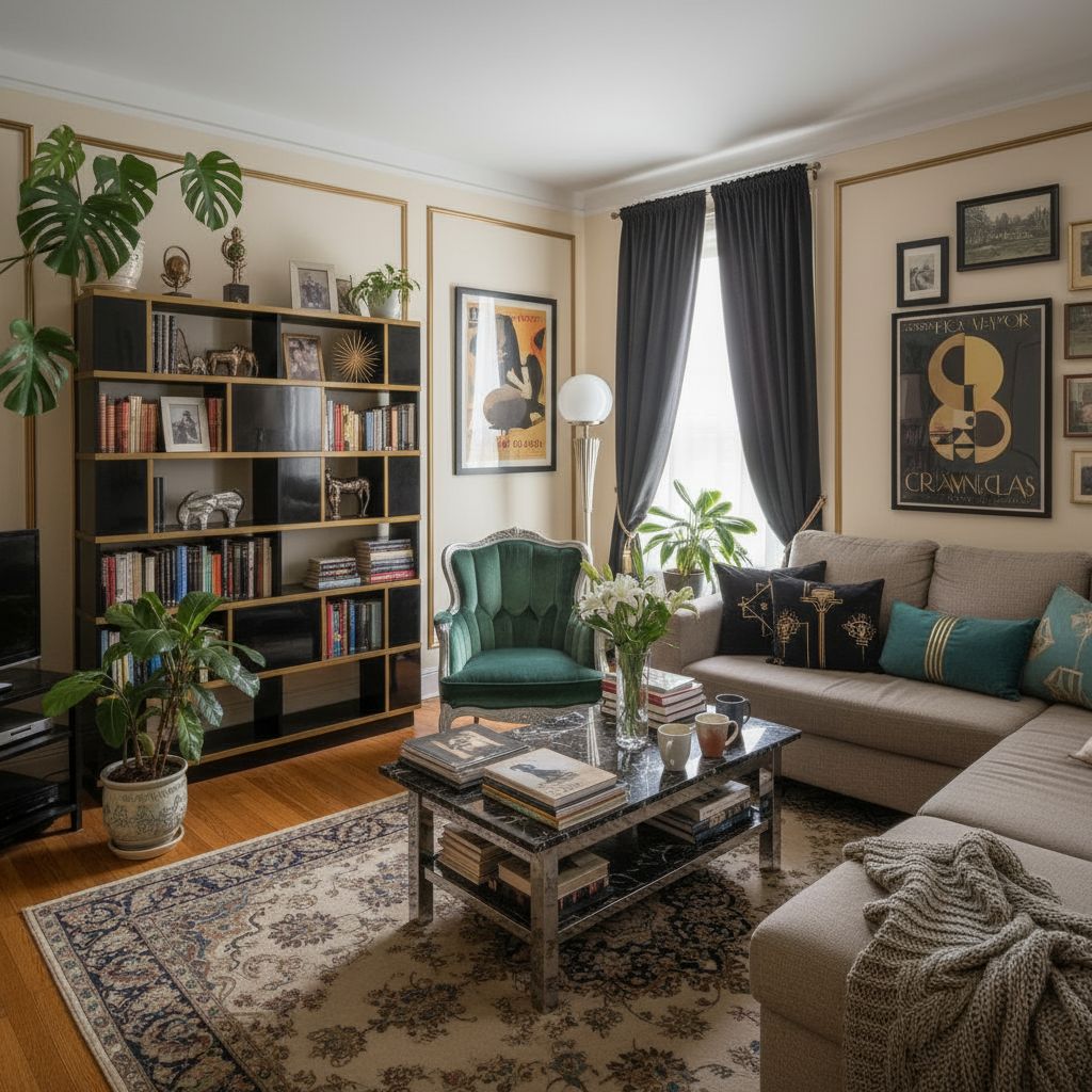 Traditional living room after Art Deco interior design
