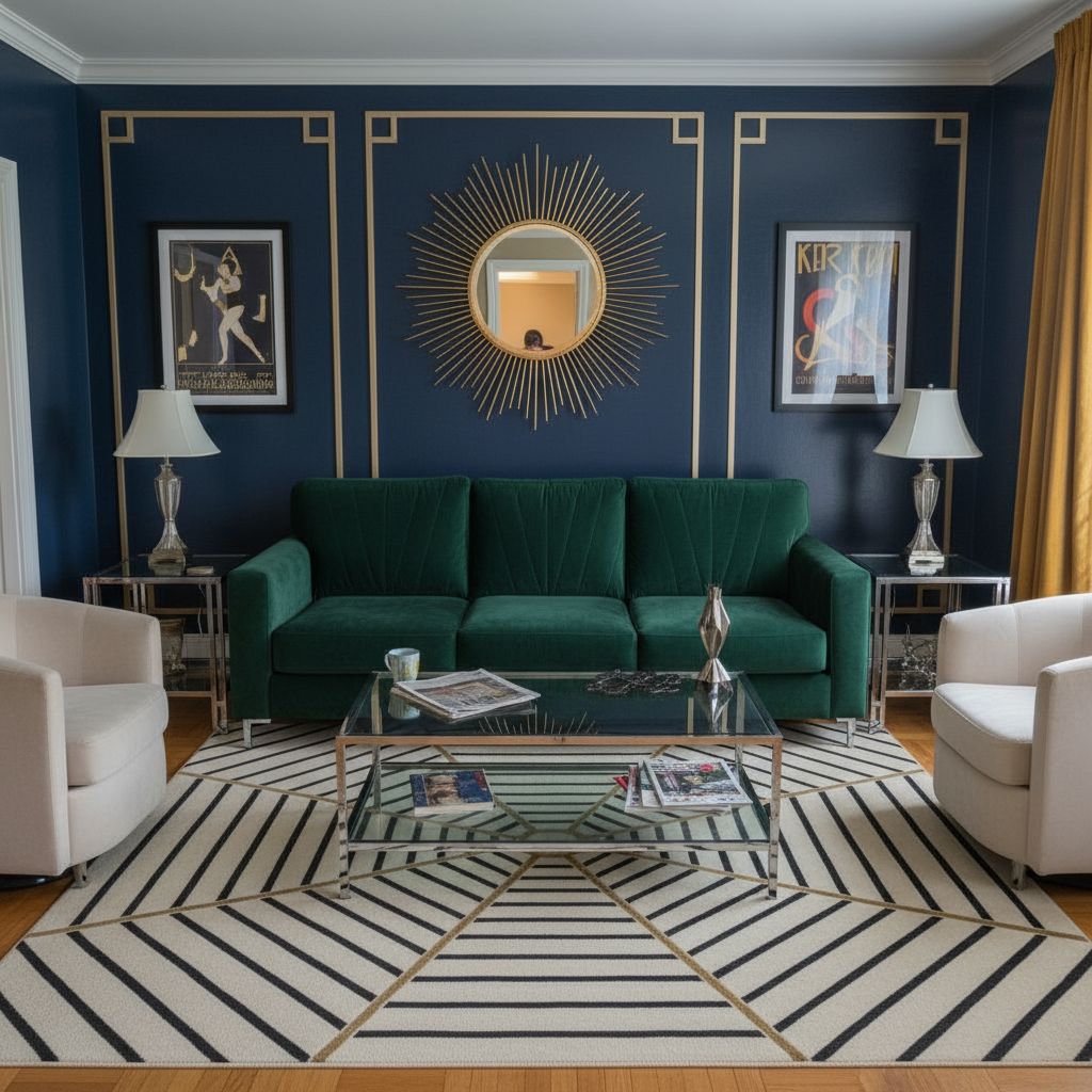 Elegant living room after Art Deco interior design