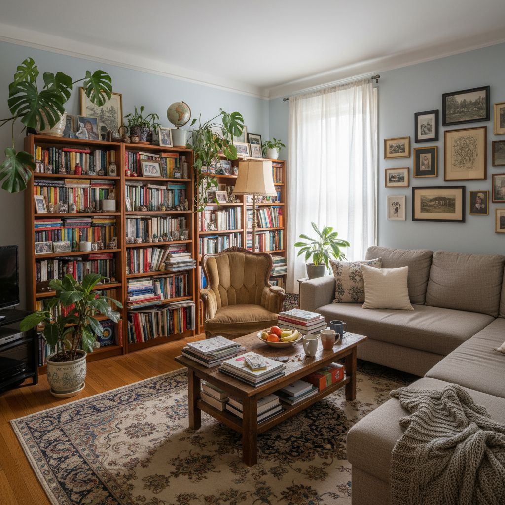 Traditional living room before Art Deco interior design