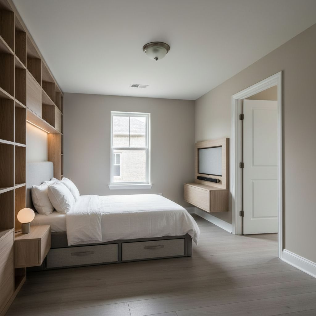 Before and after contemporary interior design transformation with Decoratly