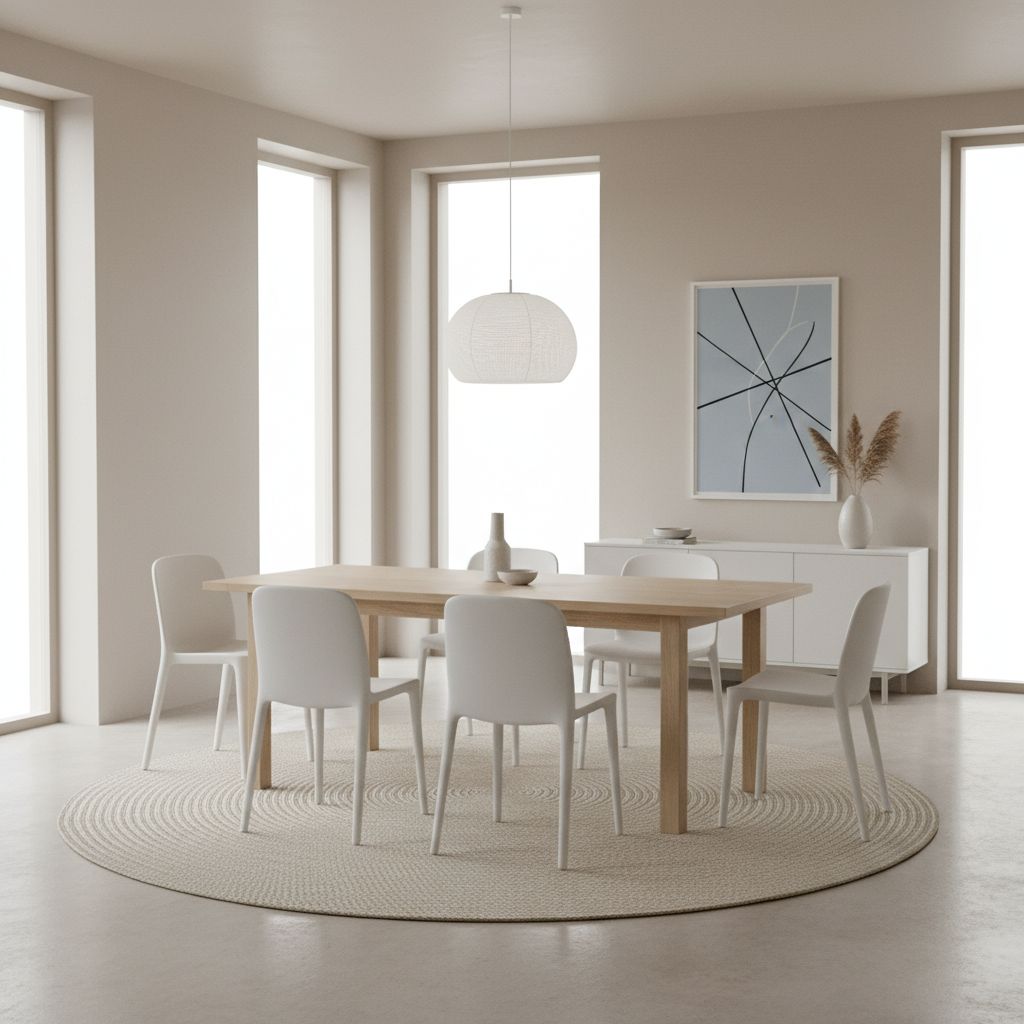 Minimalist dining room interior design with simple table