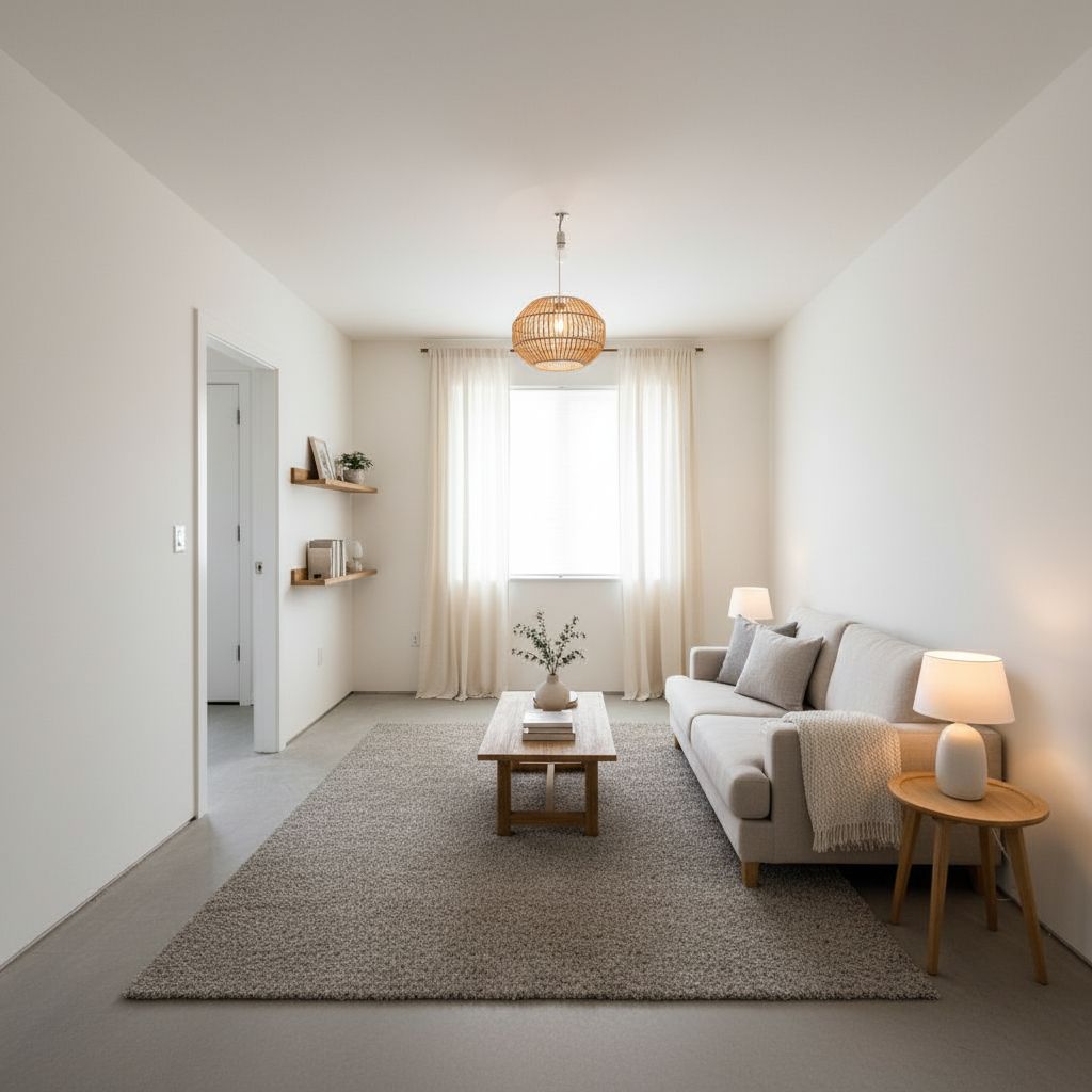 Before and after contemporary interior design transformation with Decoratly