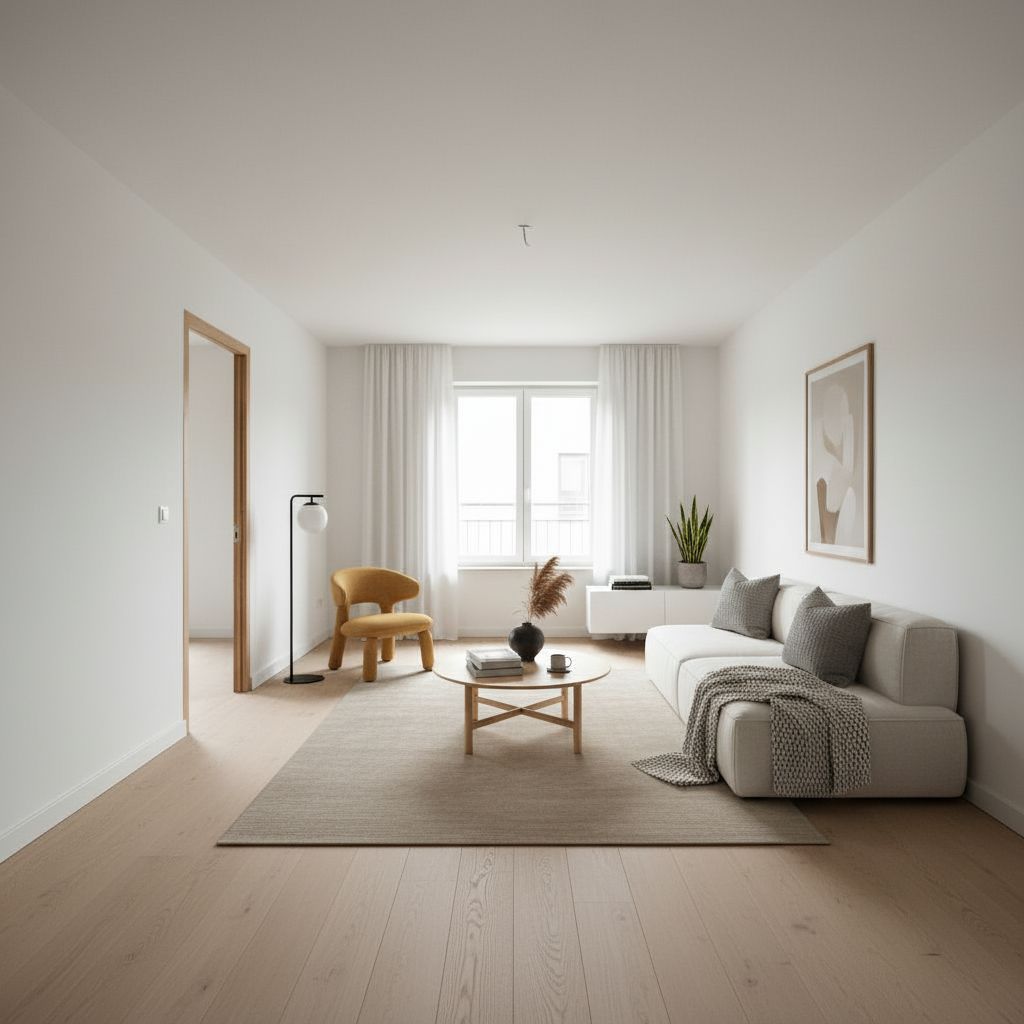 Before and after contemporary interior design transformation with Decoratly