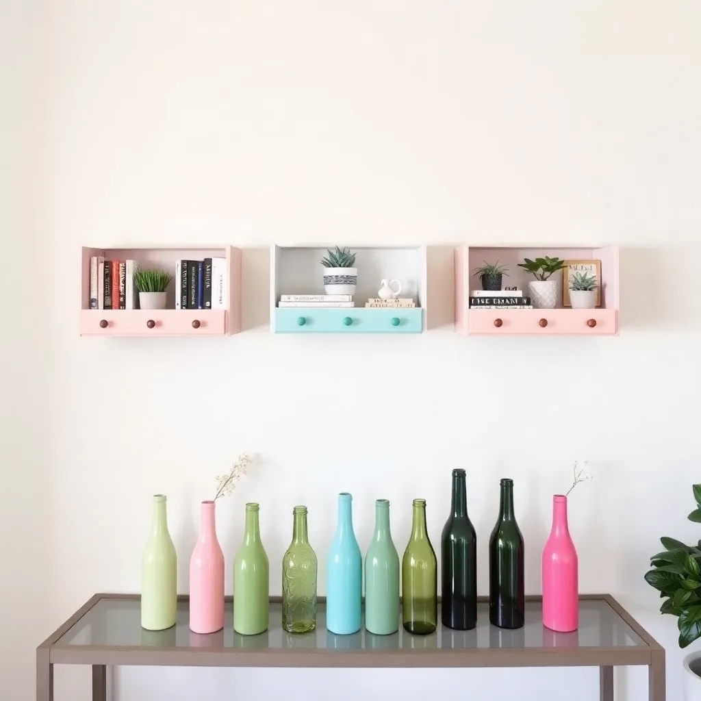 DIY Painted Glass Bottle Vases for colorful home decor
