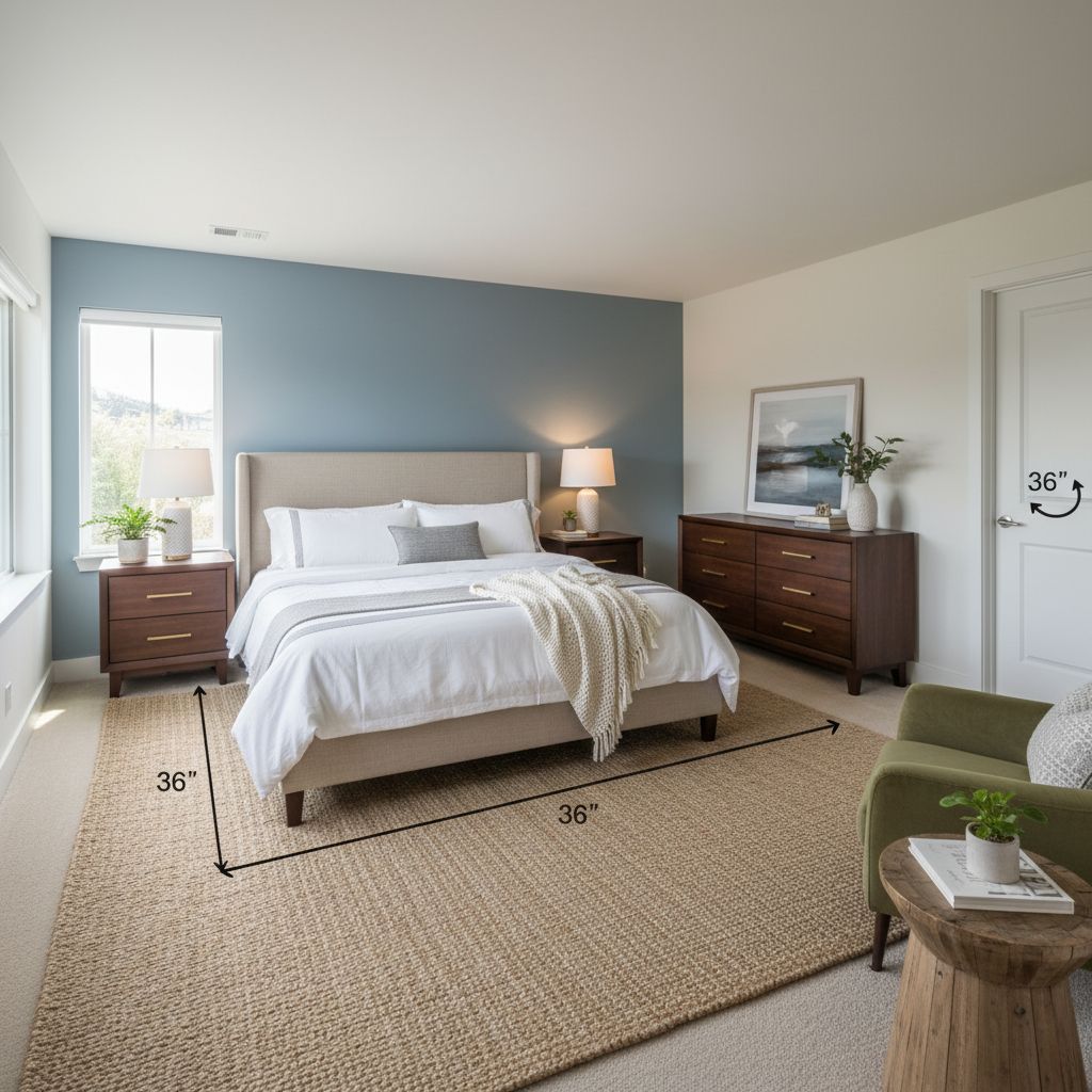 Medium (12x14 ft) bedroom layout diagram