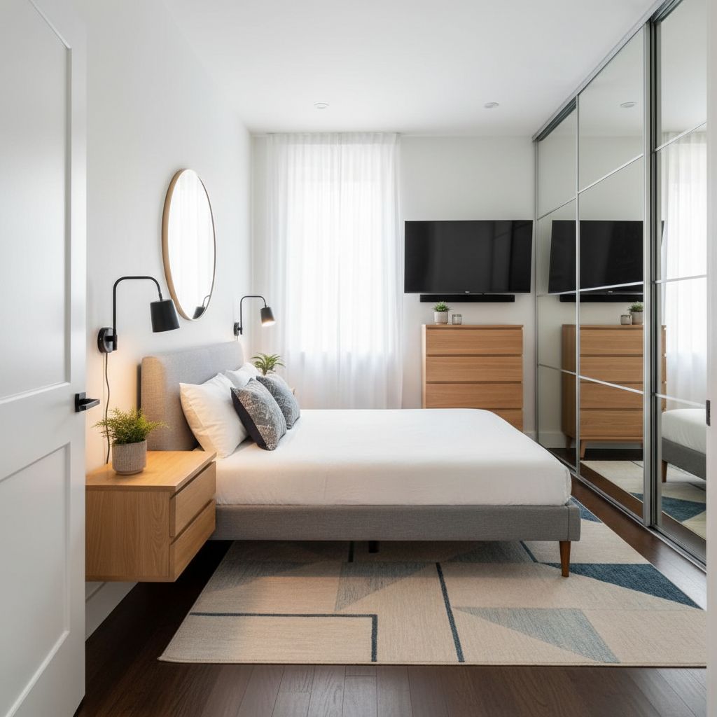 Small (10x10 ft) bedroom layout diagram